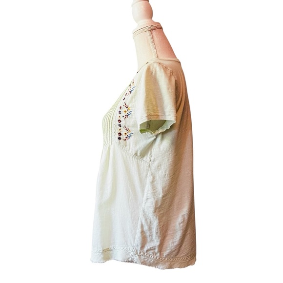 Sundance Mint Green Embroidered Short Sleeve Top with Embroidery Size Small - Picture 4 of 10